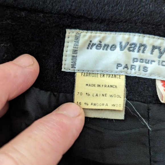 Vintage Irene Van Ryb Womens Cashmere Blend Blazer Jacket Black U.S. Small /38 - Picture 7 of 8